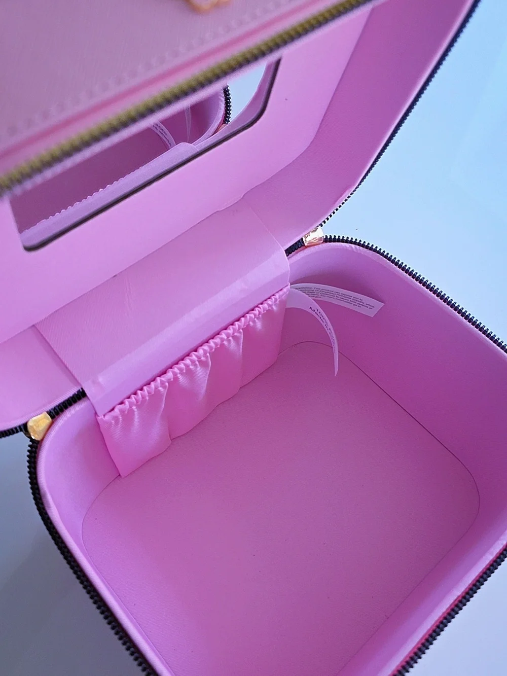 Enchante Accessories Cosmetic Case Striped Pink NWT